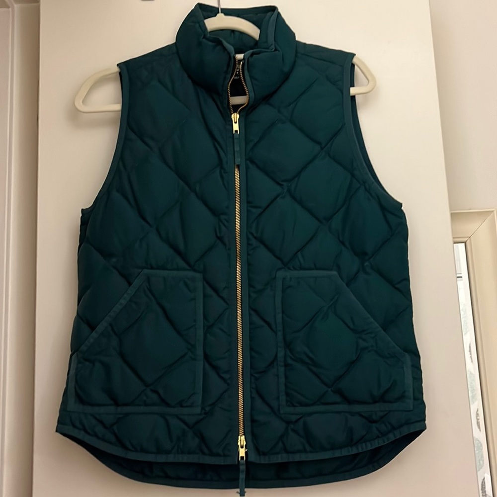JCrew Factory Forest Green Puffer Vest - Size Small